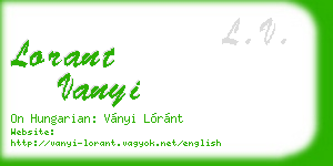 lorant vanyi business card